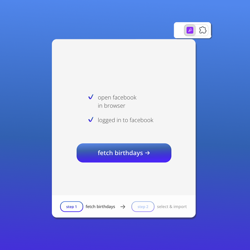 Chrome extension fetch birthdays button