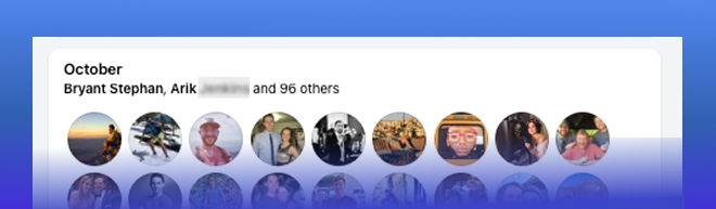 Facebook birthday list with many friend birthdays